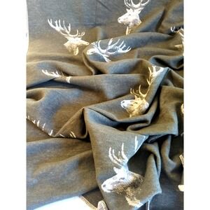 David FUSSENEGGER Stag Throw Blanket Austria Recycled Cotton NWOT Cozy Fireside
